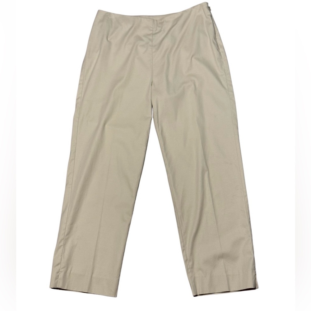 Lauren Ralph Lauren Tan Crop Pants Size 10 Stretch Straight Leg Cropped